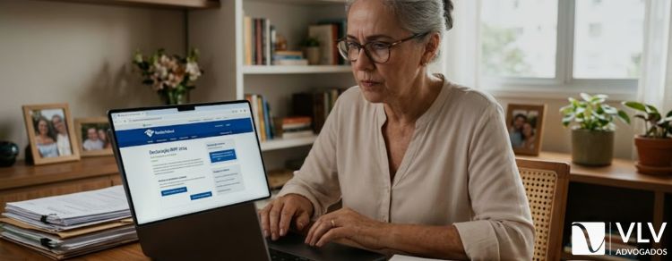 aposentada fazendo declaração do IR