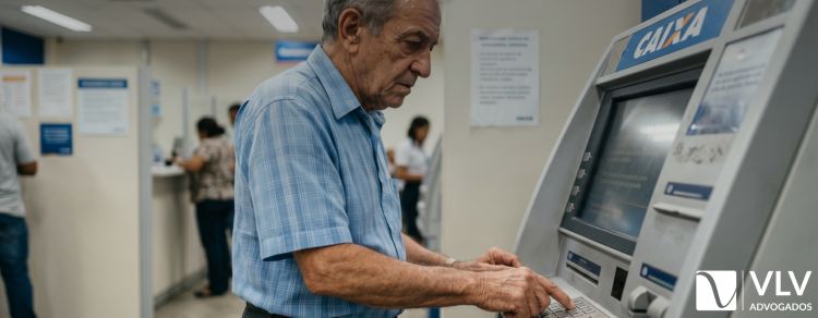 Dinheiro esquecido do PIS/PASEP pode ser sacado! Saiba como! 1 homem sacando dinheiro esquecido do pis/pasep