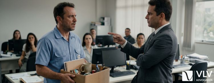 homem sendo demitido na dispensa discriminatória por reclamação no whatsapp