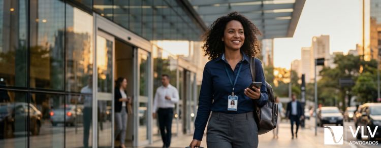 mulher saindo de férias fracionadas em até 3 períodos