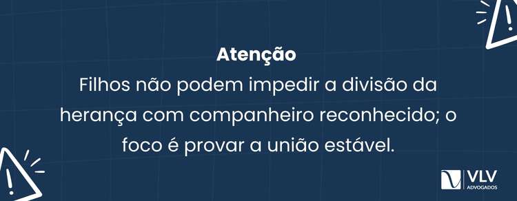 imagem explicando sobre filhos dividirem a herança com companheirp