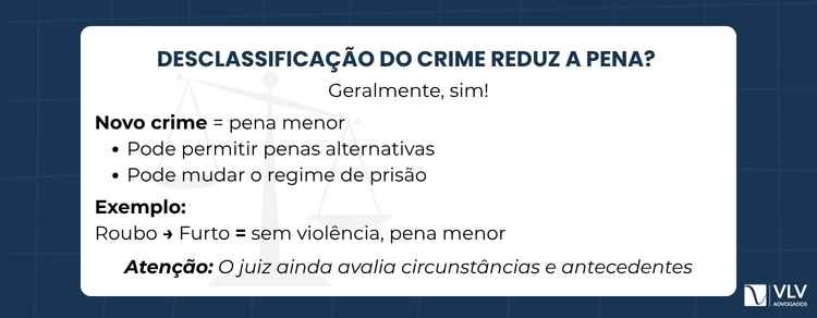 desclassificacao do crime reduz a pena