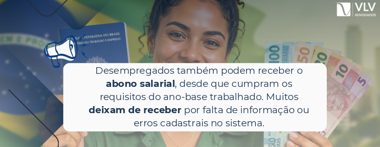 imagem explicando pagamento de abono salarial para desempregados