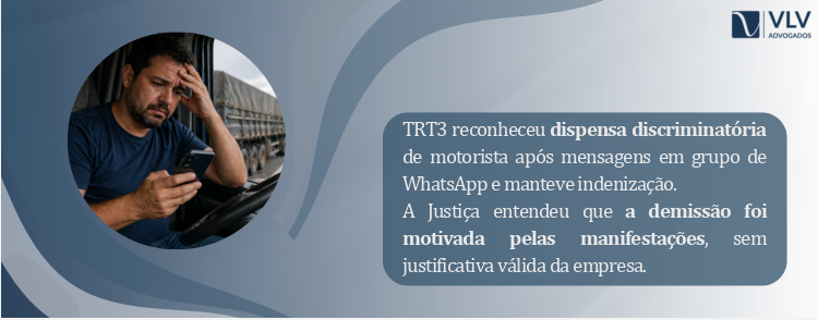 imagem explicando sobre dispensa discriminatória por reclamação no WhatsApp