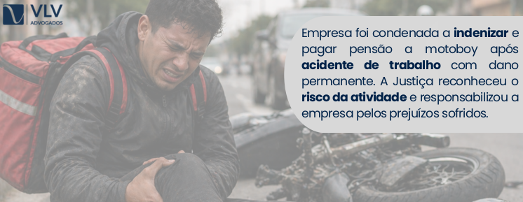imagem explicando o acidente de trabalho com motoboy