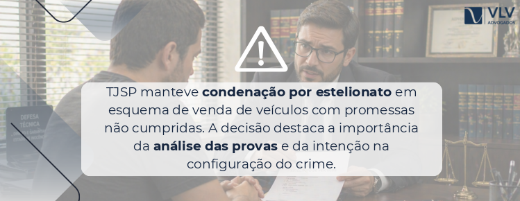 imagem explicando sobre caso de condenação por estelionato
