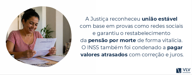 imagem explicando que a união estável foi reconhecida por provas digitais