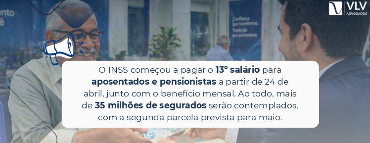 imagem explicando sobre o pagamento do 13º salário a partir de abril 