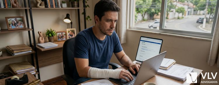 homem fazendo pedido de benefício por incapacidade no novo atestmed