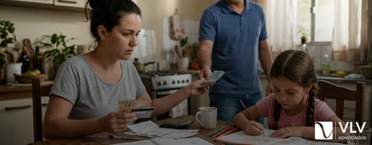 imagem representando um pai pagando a pensão alimentícia da filha