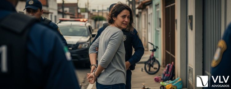 mulher perdendo poder familiar ao ser presa por crime hediondo