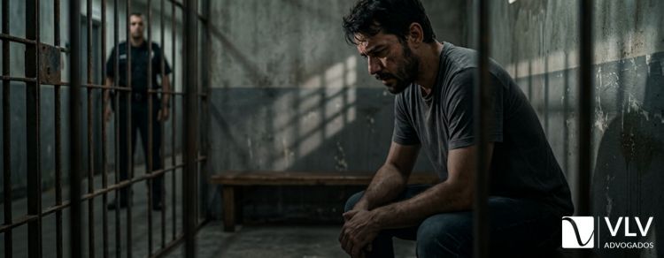 imagem de homem preso representando prisão provisória