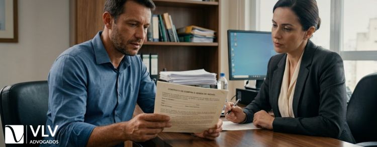 homem apresentando recibo de compra e venda para usucapião