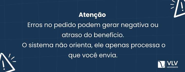 imagem explicando sobre erros no pedido no meu inss
