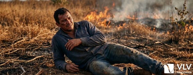 imagem de homem envolvido em acidente de trabalho