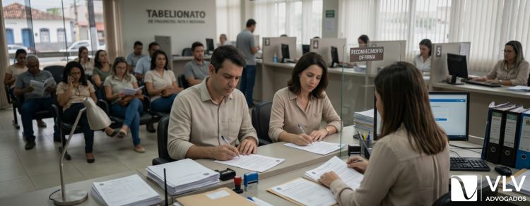 casal oficializando o fim da união estável