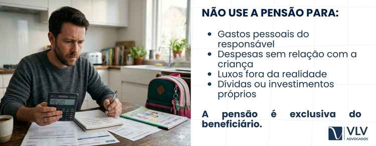 imagem explicando o que não pode pagar com a pensão alimentícia