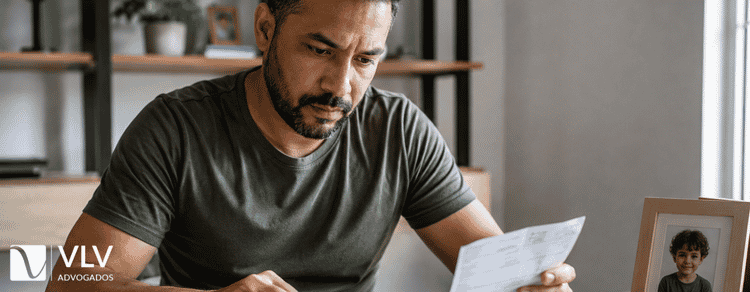 homem conferindo o valor da pensão alimentícia