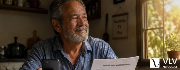homem feliz com a concessão de sua aposentadoria