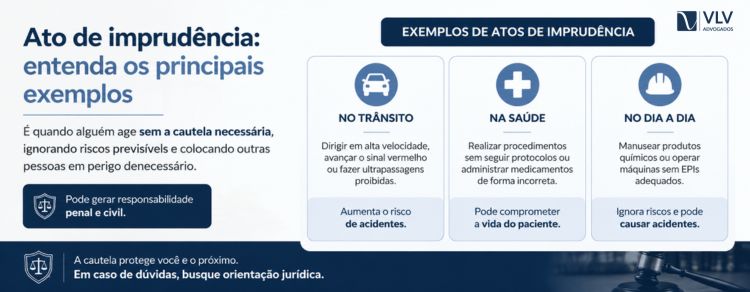 imagem explicando exemplos de imprudência