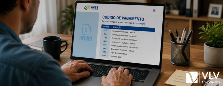 homem analisando os códigos de pagamento do inss