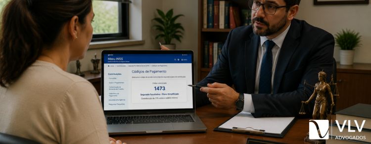 segurada com advogado conferindo benefícios do código 1929 do INSS