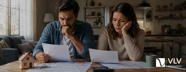 Como fica o aluguel e contrato de locação após divórcio? 1 imagem representando casal verificando aluguel