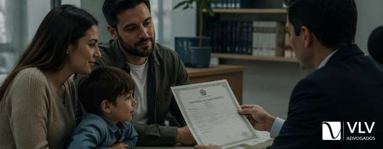 imagem representando família realizando a correção de filiação