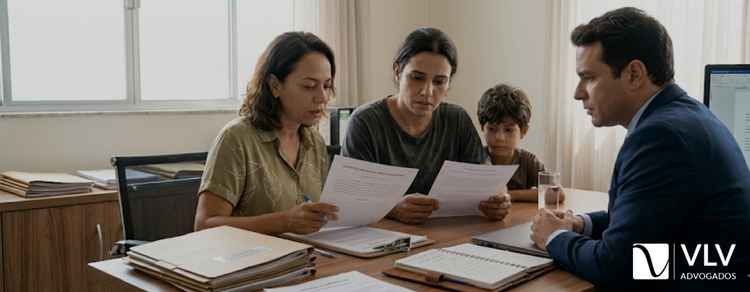 família calculando renda da pensão
