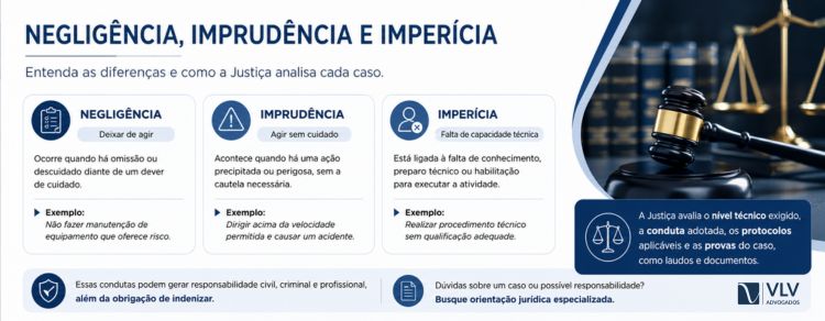 imagem representando qual a diferença entre negligência, imprudência e imperícia?