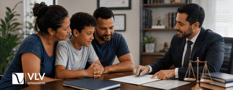 Vínculo socioafetivo e seus impactos jurídicos! 2 imagem representando família com vínculo socioafetivo em advogado
