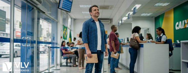 homem indo sacar fgts de empregos anteriores