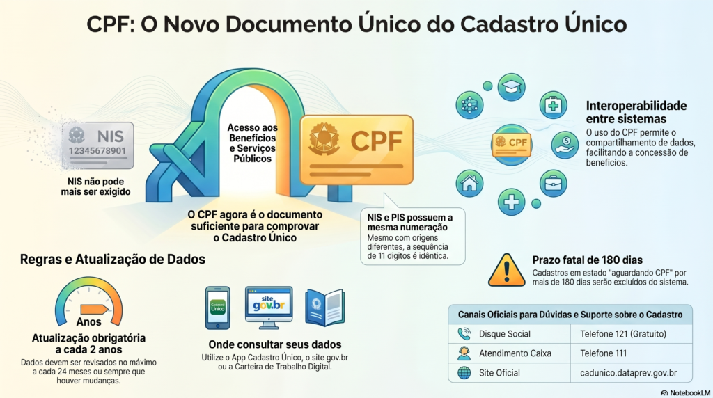 imagem explicando que o cpf hoje substitui a necessidade do NIS