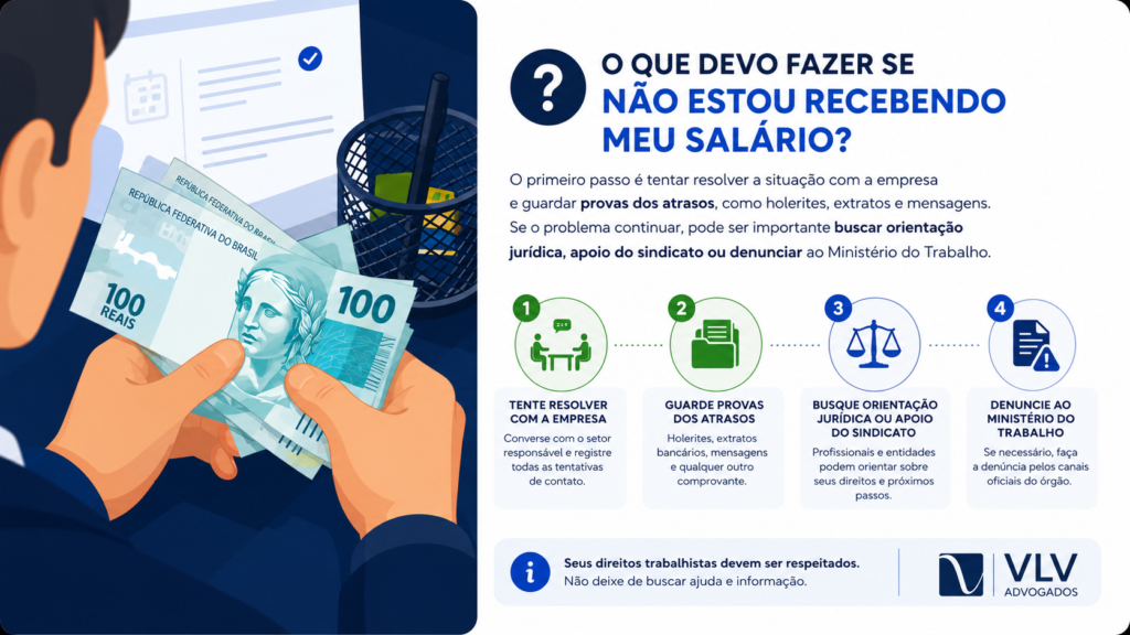 imagem explicando o que fazer se o salário estiver atrasado