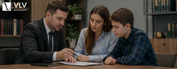 Como solicitar a mudança de nome do menor de idade? 1 mãe e seu filho fazendo a mudança de nome do menor de idade com apoio do advogado