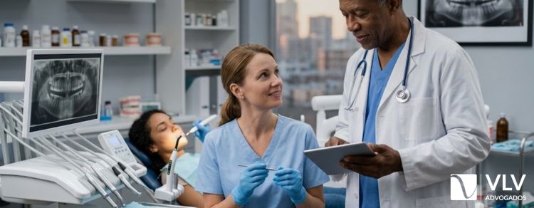 imagem representando médicos e dentistas recebendo a notícia do piso salarial
