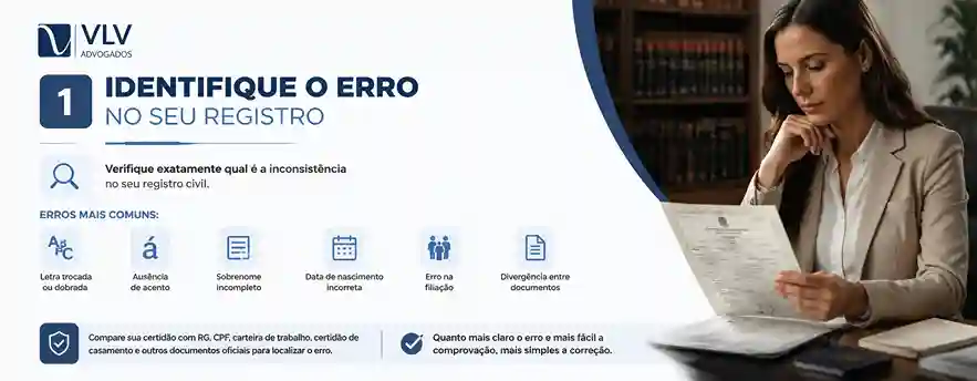 Passo 1: identifique qual é o erro no seu registro