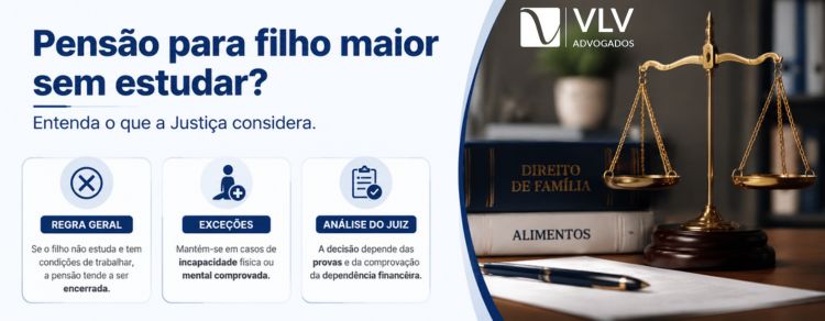 Filho maior de idade sem estudar pode receber pensão? 2 imagem representando explicação sobre pensão para filho maior de idade