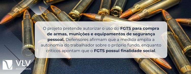 imagem explicando o que diz o projeto que autoriza uso do FGTS para armas de fogo