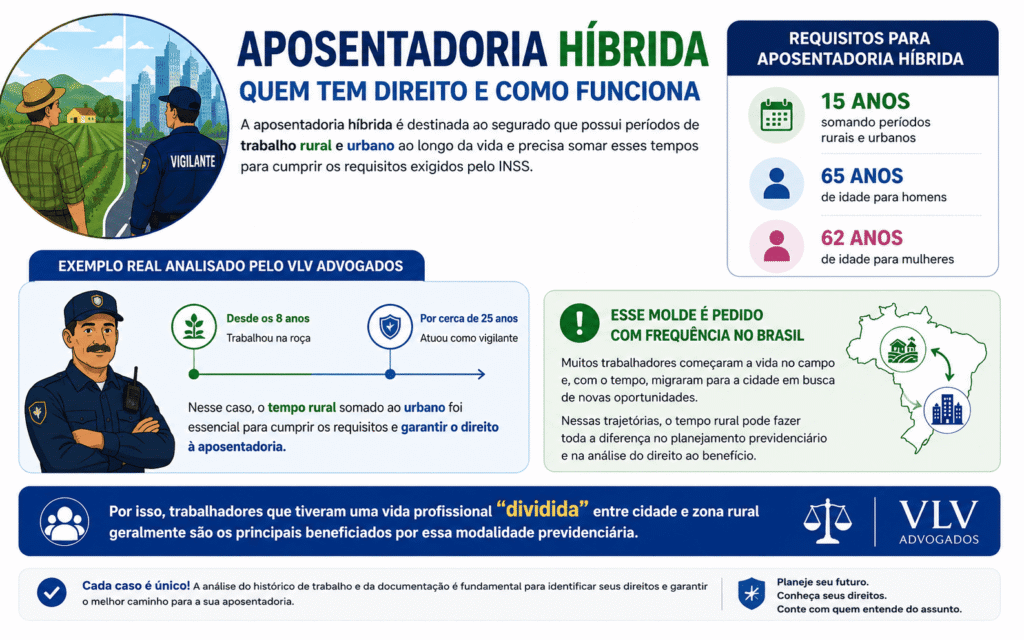 imagem explicando quem tem direito à aposentadoria híbrida