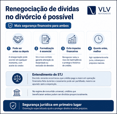 Dívidas no divórcio consensual: como são resolvidas? 3 infográfico sobre renegociação de dívidas no divórcio