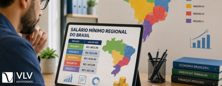 homem conferindo os valores do salário mínimo regional