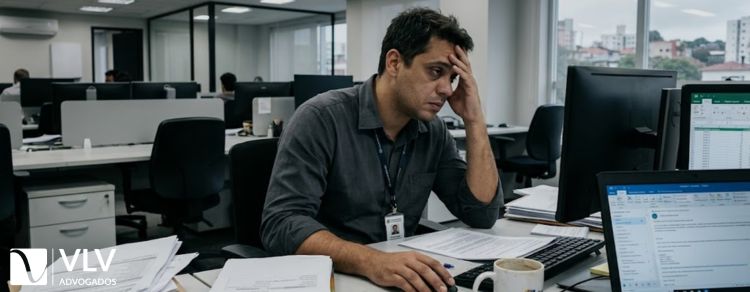 imagem representando homem sem saúde mental no trabalho