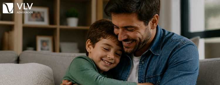 Como aumentar o tempo de convivĂȘncia com o filho? 1 imagem representando um homem com mais tempo de convivĂȘncia com o filho