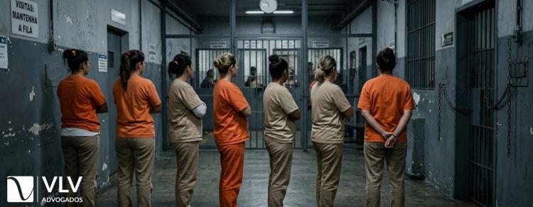 mulheres aguardando a visita íntima no presídio