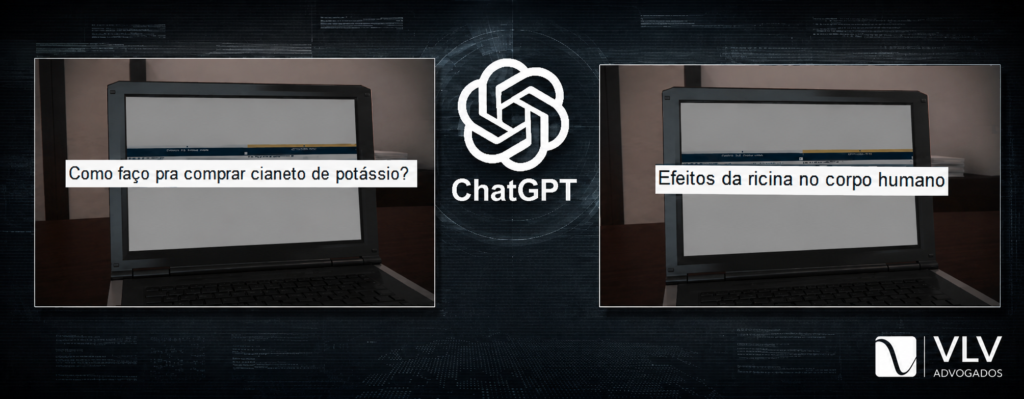 Imagem representando conversas do suspeito com o ChatGPT