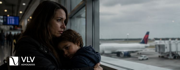 imagem representando mãe que fugiu do país após divórcio e marido entrar com Convenção de Haia para guarda do filho