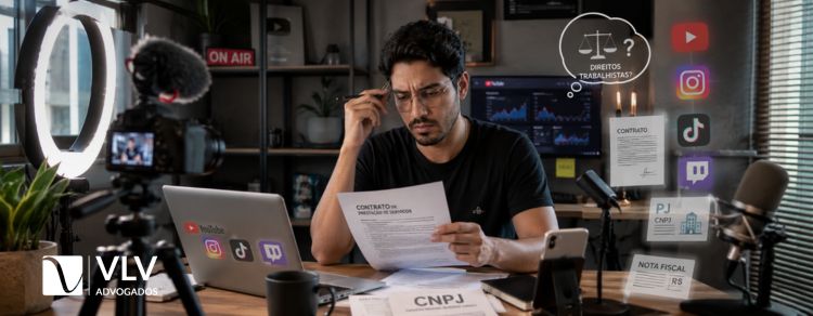 criadores de conteúdo com contrato de prestação de serviço