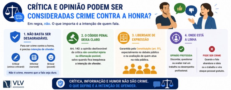 imagem representando crítica e opinião podem ser consideradas crime contra a honra?
