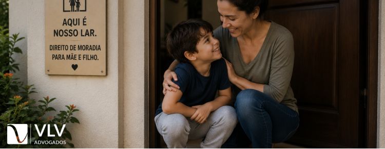 mãe e filho exercendo direito de moradia após a separação